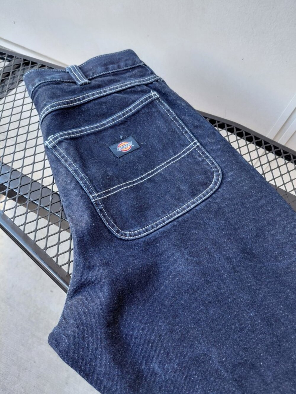 Dickies Oversized Baggy Jeans 32x32 White Stitch 303 Rat Patch Y2K Workwear
